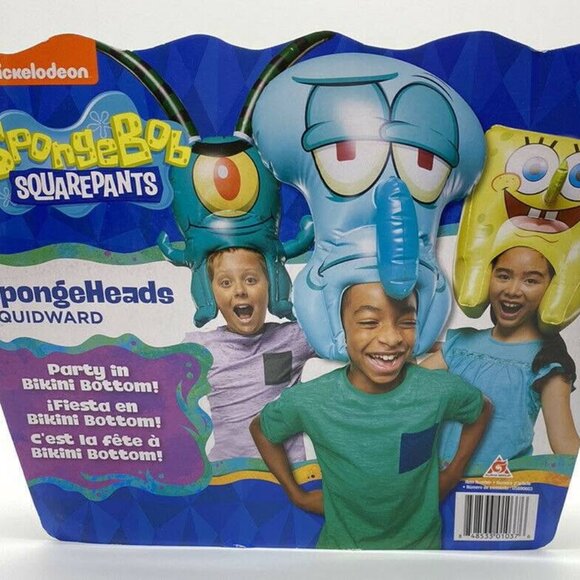 Spongebob Squarepants SQUIDWARD 21" Inflatable Head Hat Spongehead - Picture 2 of 2